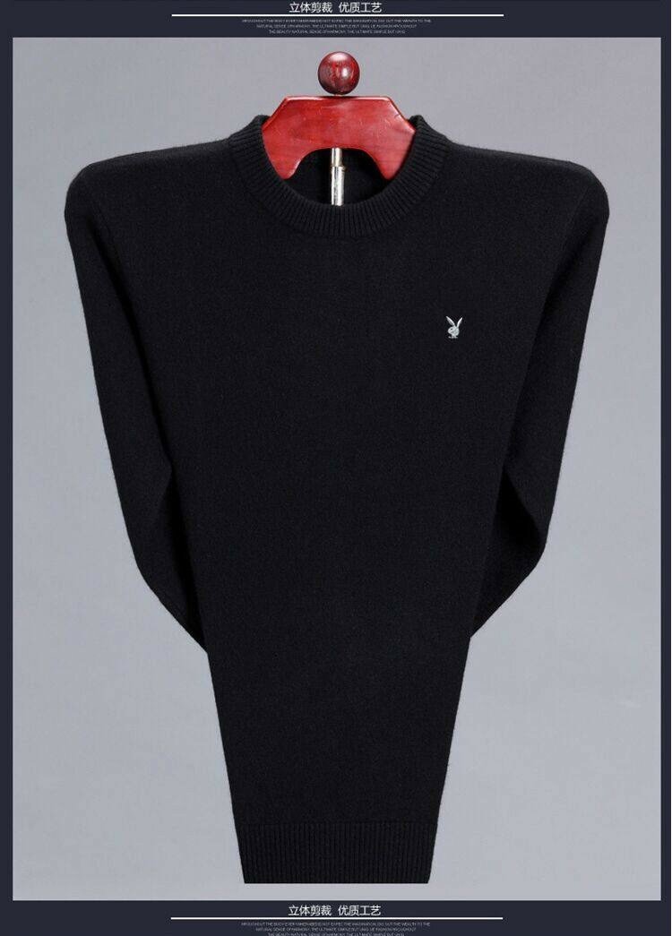 Playboy mùa đông dày áo len nam cổ tròn trung niên nam ấm áo len cashmere áo len cha ao da nam