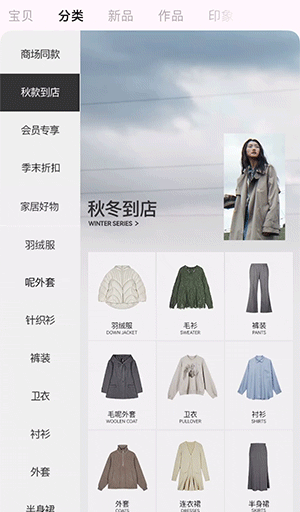 女装服饰行业案例-视频加图片分类组合效果