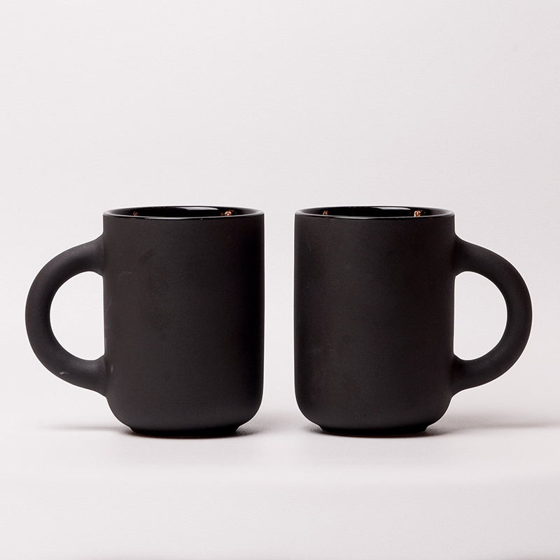 STELTON Theo mark cup large capacity black ceramic cup Nordic style 350ml set of two
