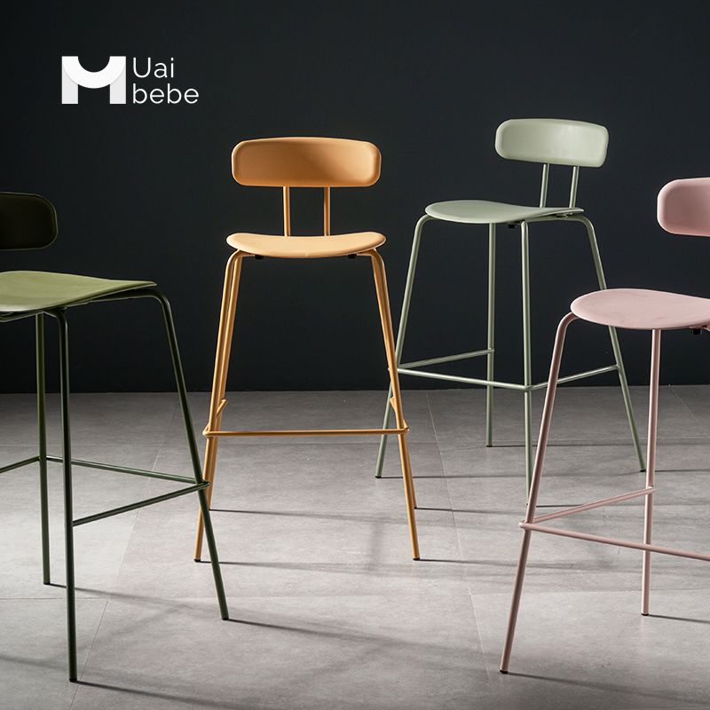Mlove Bebe Iron Art Bar Stool Modern Minimalist Bar Chair Subs Home Fashion Nordic Bar High Stool Leaning Back Chair