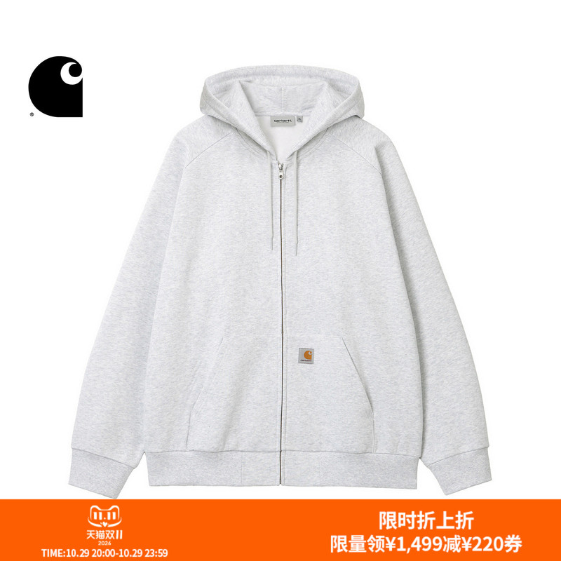 Carhartt Wip Men's Jacket Autumn New Classic Square Logo Wide Version Thickened Hooded Sweatshirt Carhartt