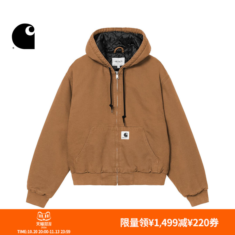 Carhartt Wip Workwear Jacket for Women, New Autumn Collection, Classic Square Logo, Wide Version, Hooded Carhartt Carhartt Wip Workwear Jacket for Women, New Autumn Collection, Classic Square Logo, Wide Version, Hooded Carhartt