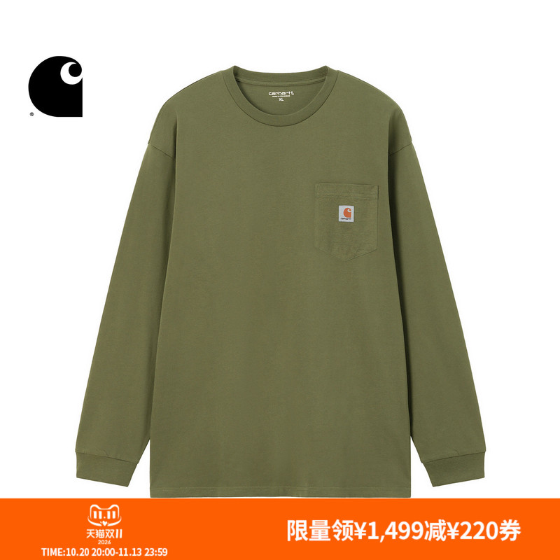 Carhartt Wip Long-Sleeve T-Shirt Men's Autumn New Classic Square Logo Wide Pocket Carhartt