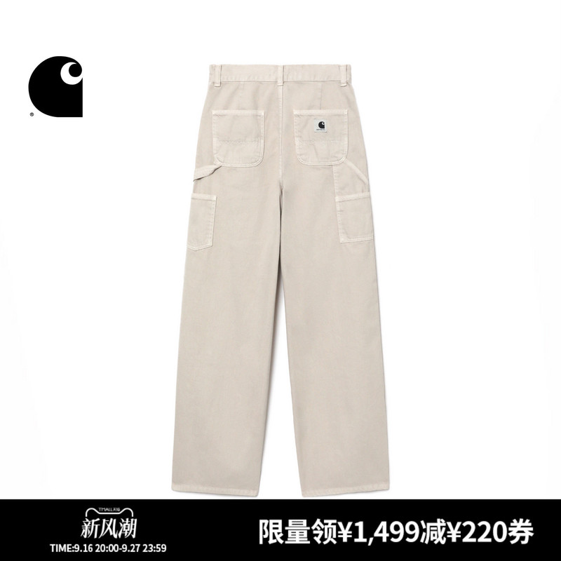 Carhartt Wip Women's Work Pants Autumn and Winter Classic Logo Label Stone-Washed Vintage Wide-Fit Carhartt Carhartt Wip Women's Work Pants Autumn and Winter Classic Logo Label Stone-Washed Vintage Wide-Fit Carhartt