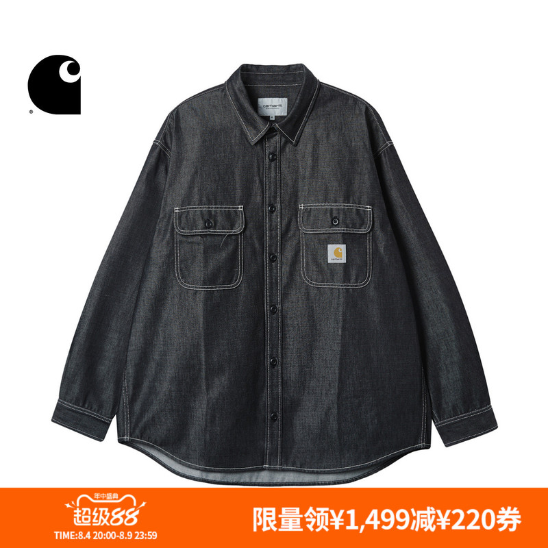 Carhartt Wip Shirt Jacket Men's Summer New Classic Square Logo Denim Carhartt