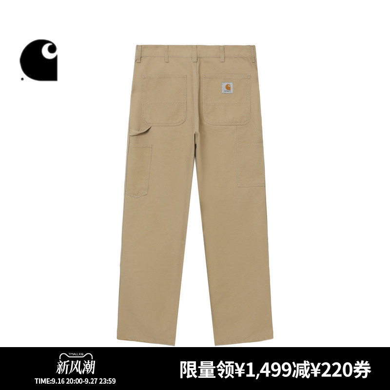 Carhartt Wip Work Pants Men's Autumn and Winter Classic Logo Label Multi-Pocket Double-Knee Fabric Wide-Fit Carhartt