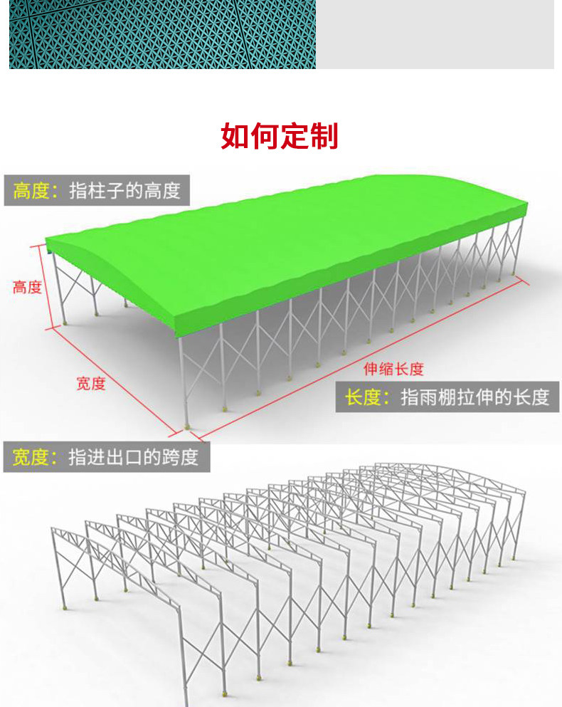 Push-Pull Awning, Mobile Canopy, Large Warehouse, Electric Basketball Court, Outdoor Retractable Sunshade, Food Stall Tent