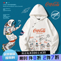 nasa official flagship store in joint 2022 new fall thinner with cap sweatshirt male loose pure cotton clothes blouses