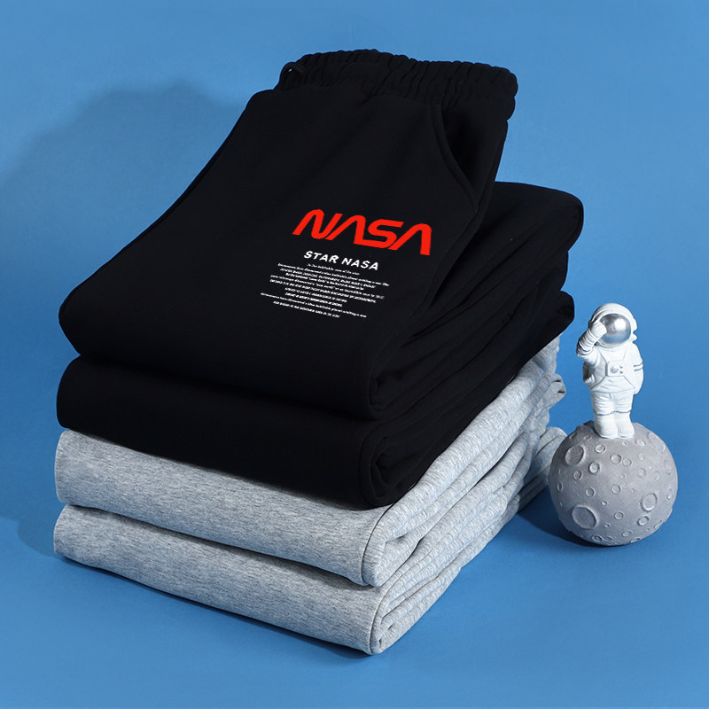 nasa astronauts co-branded corset pants men's loose straight thin section 2022 trend new spring and autumn casual thick cotton pants
