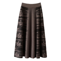 Hong Kong Tide 2024 autumn and winter new design sensation in knitting and knitting skirt high A - word large umbrella skirt