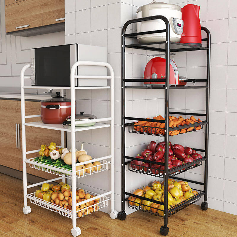 Kitchen Supplies Shelving Ground Type Multilayer Fruit And Vegetable Basket Microwave set items Shelf Shelves Domestic big All