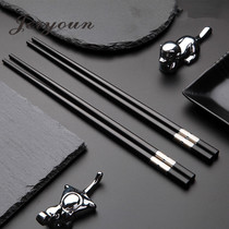 JERYOUN Japanese kitchen home anti-slip and mildew resistant high-end alloy chopsticks 10 pair set restaurant