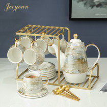 JERYOUN Home Luxury European Ceramic Coffee Cup And Saucer Set Simple Modern Inch Afternoon Flower Tea Cup
