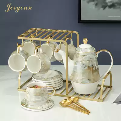 JERYOUN home luxury European ceramic coffee cup saucer set simple modern style English afternoon tea cup