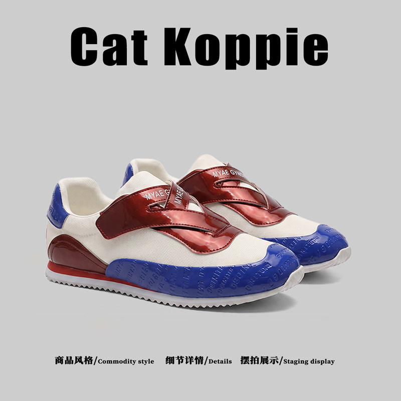 美国Cat Koppie~男鞋2026新款时尚百搭软底网布透气魔术贴休闲鞋