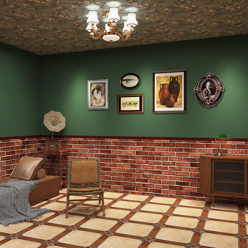 Retro ink green bamboo fiberboard restaurant brick wall dress decoration buckle board of the Republic style wall board