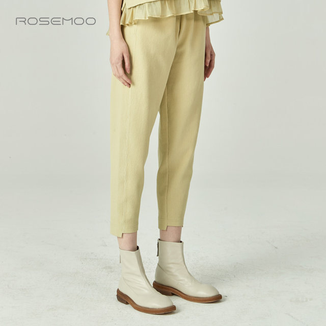 Rong Zimu ROSEMOO striped texture knitted pants RCN3KC117A