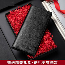 Fathers Day Gift Wallet 2022 Mens Long Leather Ultra Slim Soft Bull Leather With Zipper Money Clips Youth Business