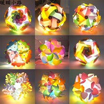 2022 Mid-Autumn Festival colourful lanterns Children New Year Hand lantern toy Artisanal Diy Kindergarten Hanging decorated with lanterns led lights