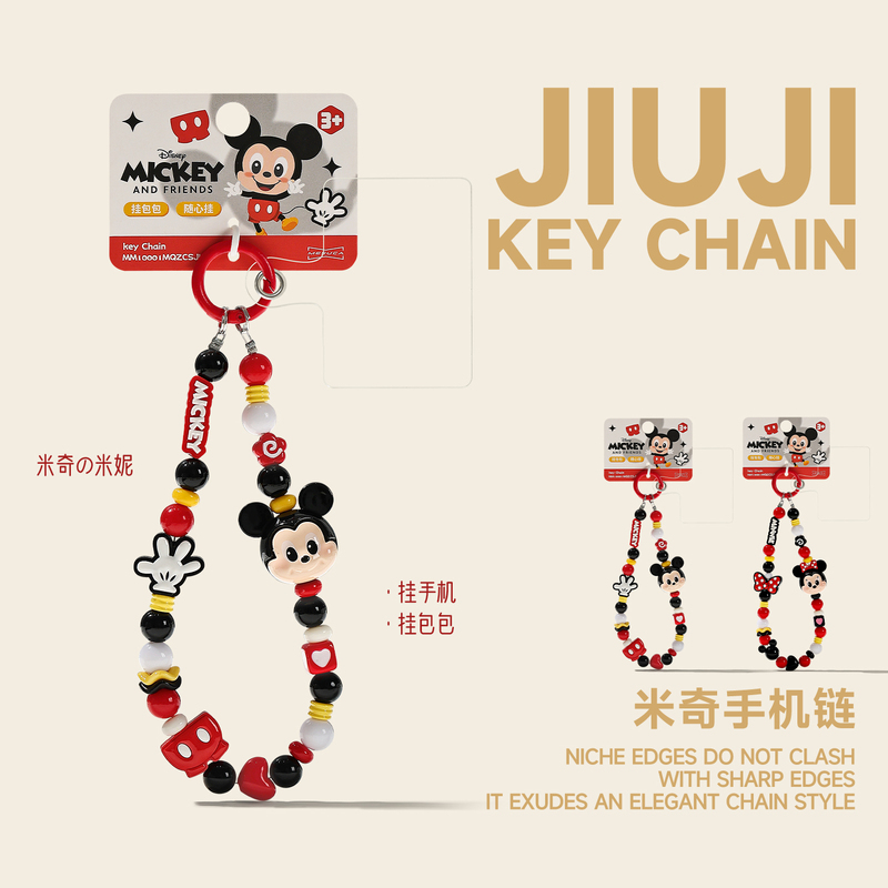 Disney Co-Branded Mickey and Minnie Bag Charms, Mickey Mouse Phone Chains, Backpack Pendants, Cute Doll Keychains