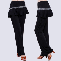 2024 Spring and Summer Square Dance Clothing New Style Skirts Practice Long Pants Female Adults Sequined Dancing Skirts Latin Dance