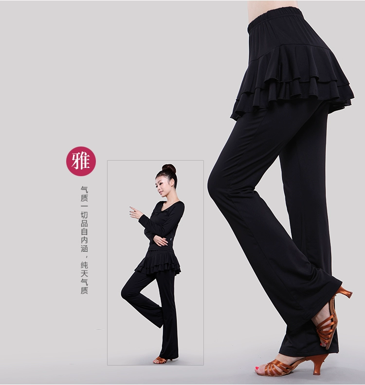 Trang phục khiêu vũ vuông mùa hè mới khiêu vũ váy quần biểu diễn Latin dance quần váy nữ khiêu vũ quần dài thực hành - Khiêu vũ / Thể dục nhịp điệu / Thể dục dụng cụ giày dép khiêu vũ