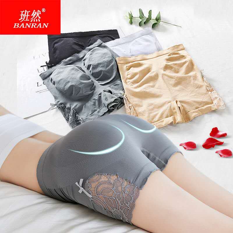 (Banran) 1-2 pieces of safety pants, cotton crotch, three-point lace, mid-waist, thin section, large size, abdomen, anti-glare wear