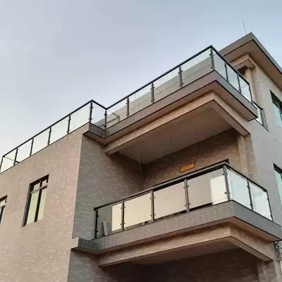 Stainless steel stair handrail balcony glass guardrail attic railings black simple modern fashion indoor and outdoor columns