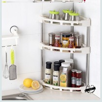 2 * STORAGE KITCHEN RIGHT ANGLE SAUCE Shelves Wall Corner Tripod Subseasoning Box Finishing Plastic Household Containing *