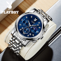 New Playboy mens watches fully automatic black tech waterproof trend quartz Table European and American mens watches