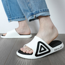 2021 new slippers mens fashion outdoor summer Korean version of the trend couple word drag beach shoes non-slip soft bottom cool slippers