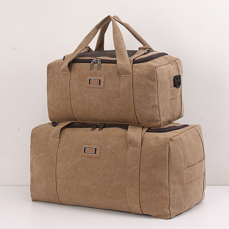 Large-capacity luggage bag portable travel bag men's thickened canvas moving bag travel bag women's maternity bag luggage bag