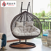Double rocking chair balcony pendant orchid Birds Nest rocking chair swing hanging chair hanging basket rattan chair Net red hammock indoor home