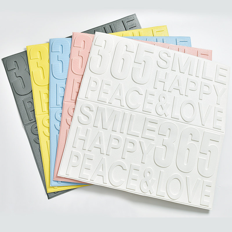 American Alphabet Solid Self-adhesive Wallpaper Sofa TV Background Wall Wallpaper Clothing Shop Internet Cafe Waterproof Wall Sticker