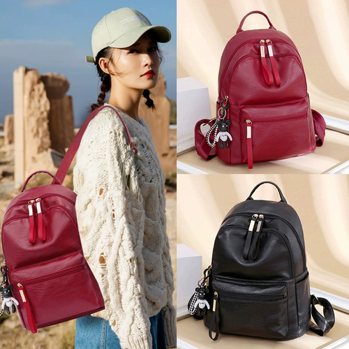 Рюкзак, трендовая универсальная вместительная и большая сумка через плечо для отдыха для путешествий, 2021 года, в корейском стиле, из натуральной кожи