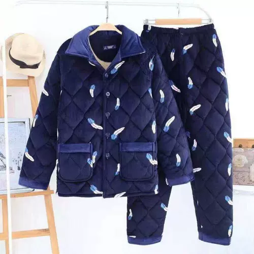 Зимняя утепленная стеганая пижама, фланелевый демисезонный комплект, 2020