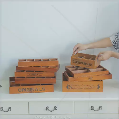 Деревянная ретро коробка для хранения, большая печать, часы, коробка для часов, прямоугольный аксессуар