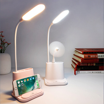 Creative desk lamp with pen holder Bedroom ins Middle school girl eye protection desk Night reading lamp Rechargeable dual-use desk lamp