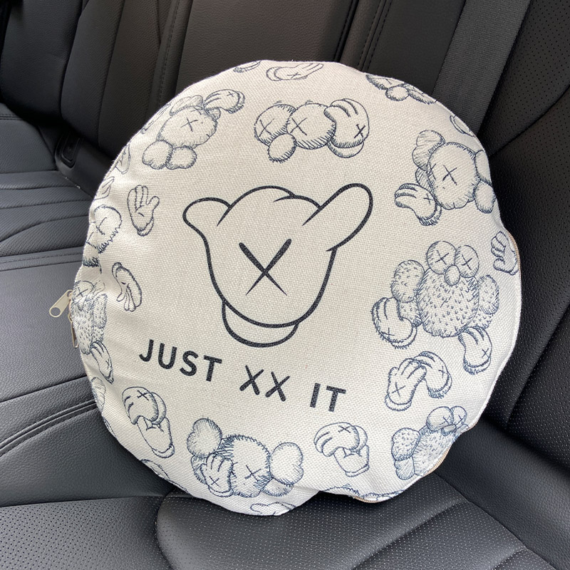 Car supplies kaws car pillow quilt dual-use car cotton and linen pillow blanket creative car four seasons air conditioning quilt