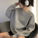 Hanli Korean style pullover round neck gray sweatshirt