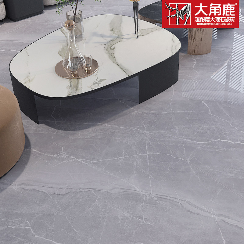 Big horned deer super wear-resistant marble tile 750x1500 Iranian silver D5-L15702 densely seamed large slab