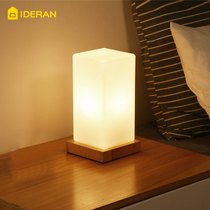  Nordic simple feeding table lamp dimming bedroom creative solid wood glass romantic desk Warm night light Bedside lamp