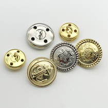 Metal button Bronze high-grade copper buttons Mens and womens wool coat buttons Round retro copper anchor buttons