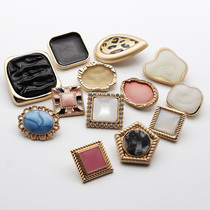 Metal cashmere coat buttons Exquisite shaped square clothes buttons Windbreaker jacket buttons
