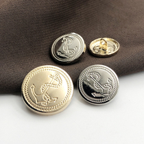 Navy wind coat Coat Anchor button button Alloy British wind button Metal button