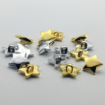 High-grade electroplated star plastic button Gold five-pointed star button button high foot hand sewn five-star button