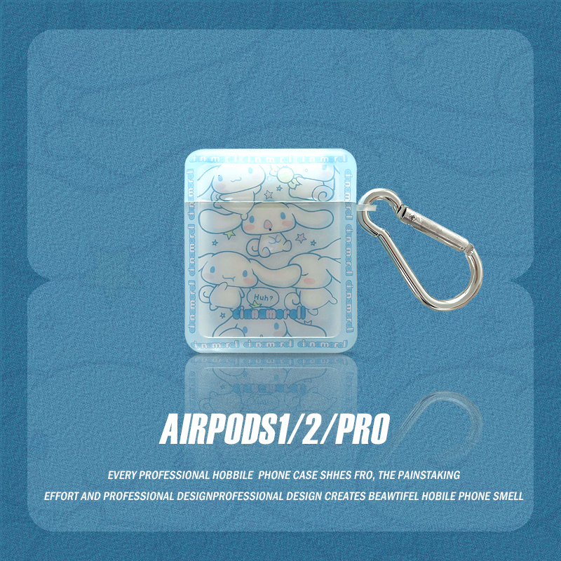 ins Blue Large Ear Dog Airpods Protection Shell 2 Generation 3pro Apple Wireless Bluetooth Headset Two or Three Generation Silicone Softbox Cute Cartoon Little Fresh Personality New Female