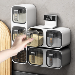 Seasoning Box Wall-Mounted Kitchen Seasoning Jar Storage Box Punch-Free Salt Shaker Seasoning Household Combination Set