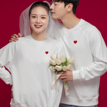 Different kind of lovers clothing and womens love white plus velvet autumn winter wedding registration photo embroidery big code collar clothes