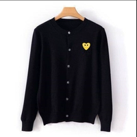 Черный кардиган, круглый воротник